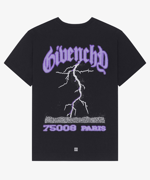 리플렉티브 모티브 코튼 티셔츠