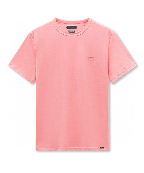 로고 자수 코튼 티셔츠