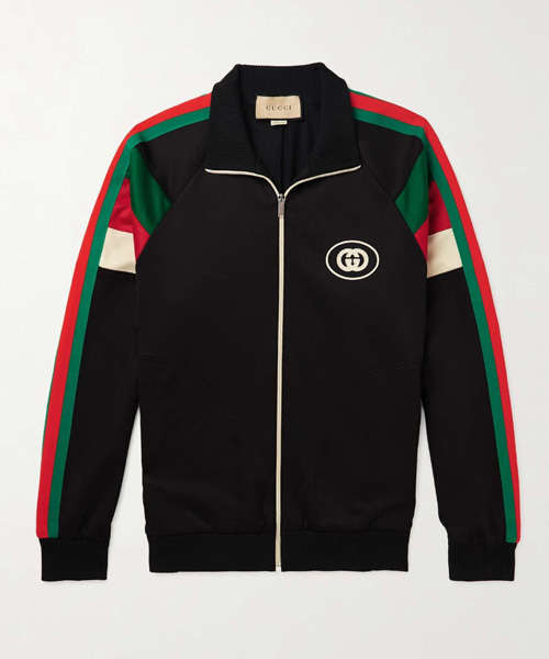 로고 프린트 스트라이프 집업 자켓