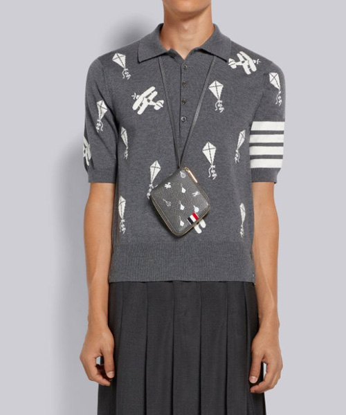 파인 메리노 울 하프드롭 스카이 아이콘 4바 폴로셔츠