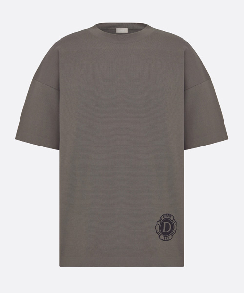 로고 프린트 실크 코튼 티셔츠