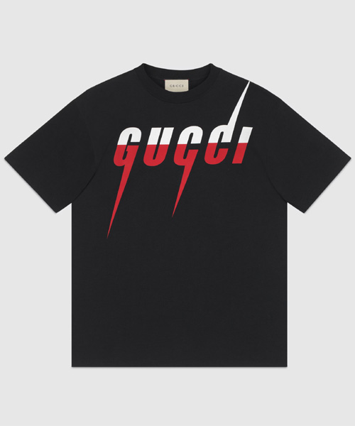 블레이드 프린트 코튼 티셔츠