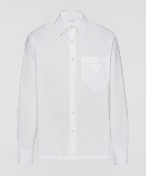 로고 패치 포켓 코튼 셔츠