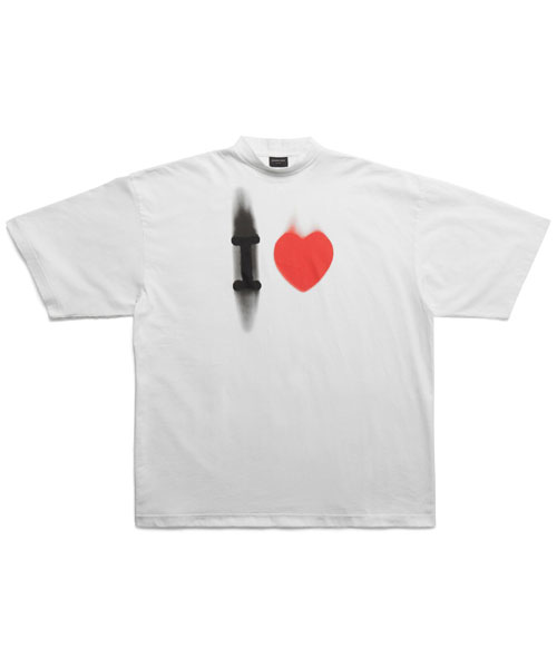 I LOVE 프린트 코튼 티셔츠