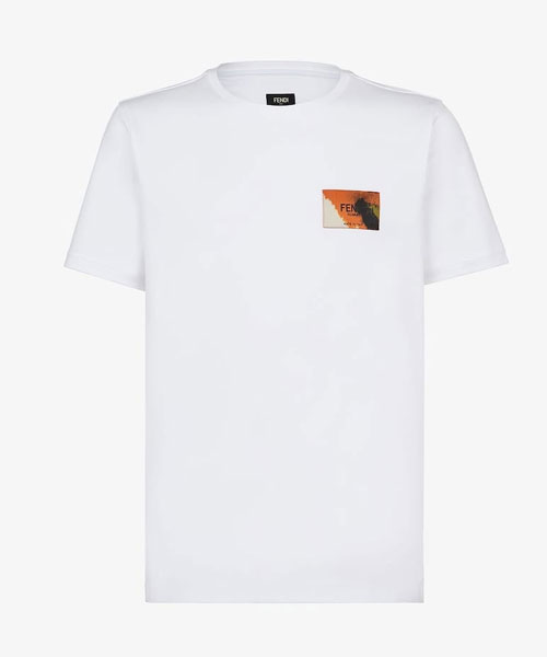 로고 패치 코튼 티셔츠