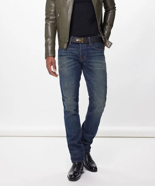 셀비지 슬림 데님 팬츠