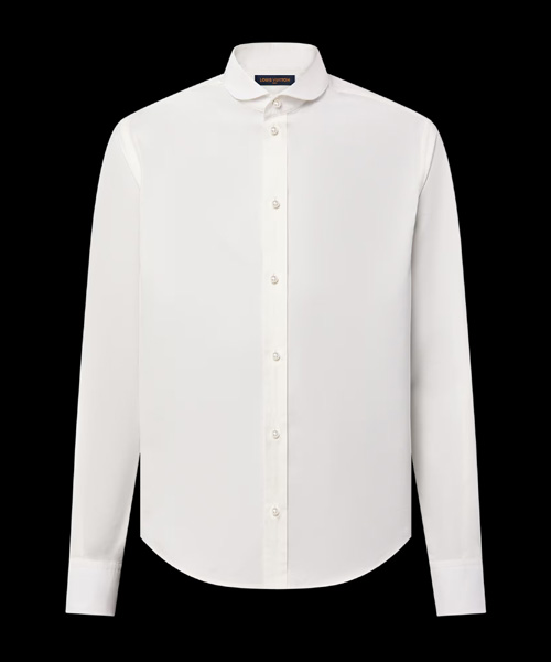 피티드 롱 슬리브 코튼 셔츠 위드 펄 버튼