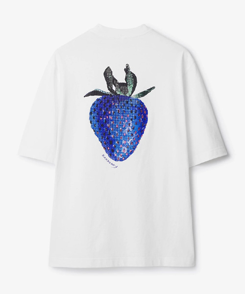 스트로베리 프린트 코튼 티셔츠