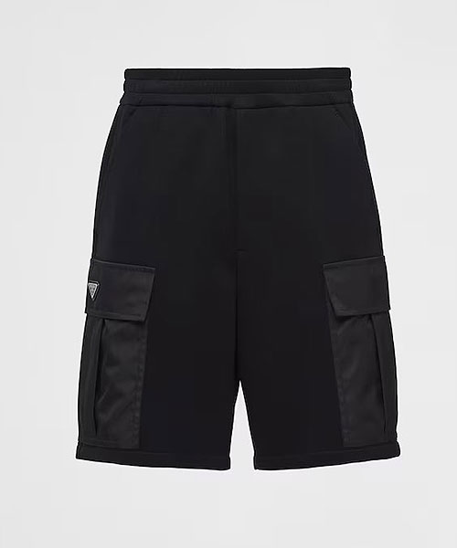 리나일론 디테일 코튼 플리스 버뮤다 쇼츠