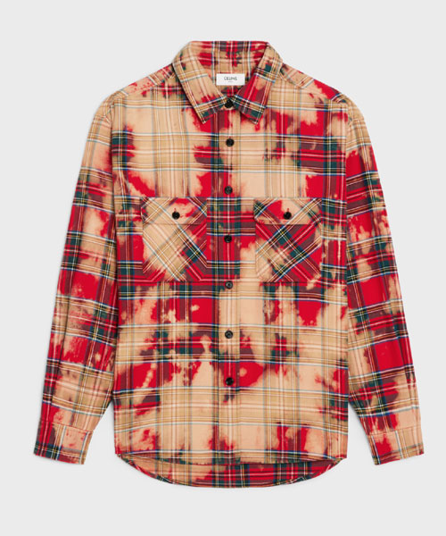 체크 코튼 루즈 셔츠