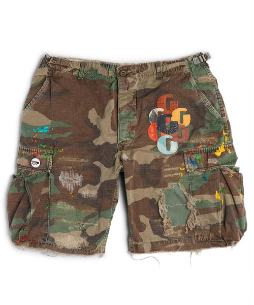 G 패치 카모 카고 쇼츠
