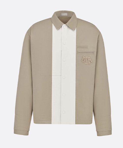 베이지 코튼 데님 코치 자켓