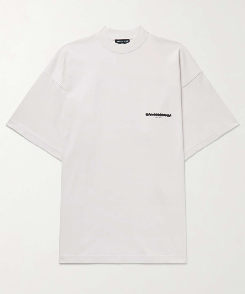 로고 프린트 코튼 티셔츠