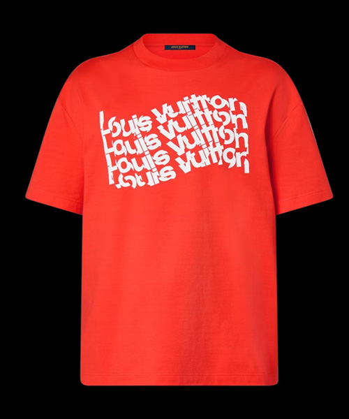 멀티 로고 프린트 코튼 티셔츠