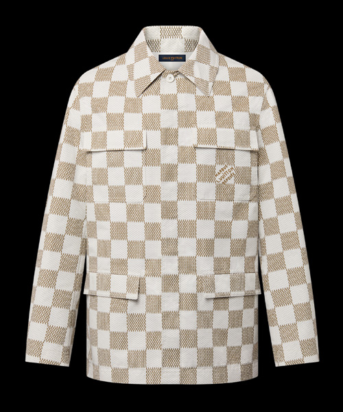 다미에 코튼 오버셔츠 자켓