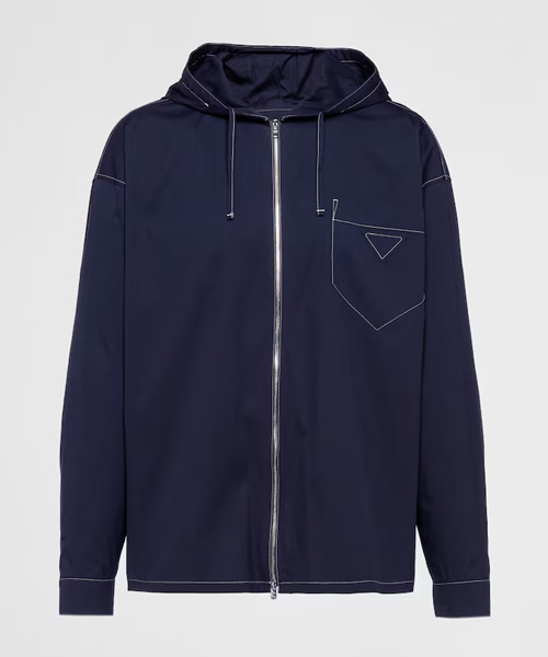 스트레치 코튼 후드 셔츠 자켓