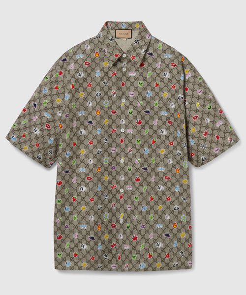 이미지 프린트 포플린 셔츠