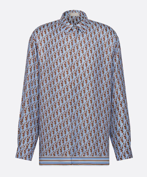 블루 실크 트윌 셔츠