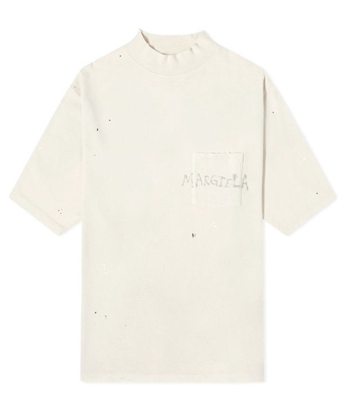 포켓 로고 페인팅 티셔츠