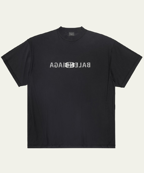 인사이드-아웃 로고 코튼 티셔츠