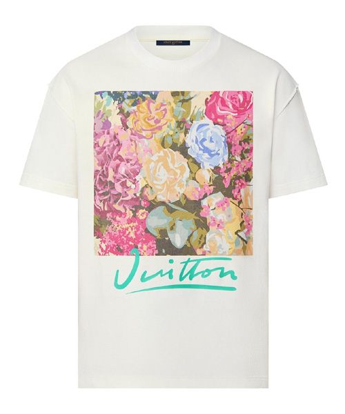 LV 플라워 태피스트리 프린트 티셔츠