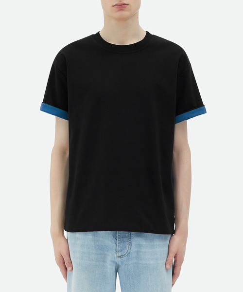 더블 레이어 릴렉스 코튼 티셔츠