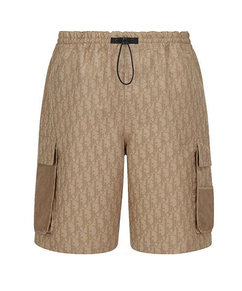 오블리크 베이지 카고 스윔 쇼츠