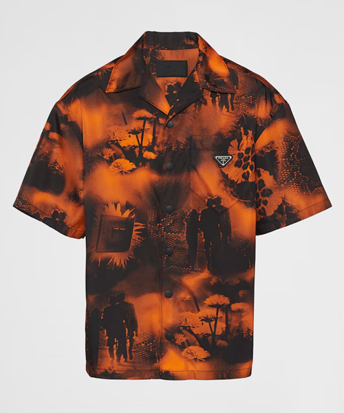 리나일론 프린트 숏 슬리브 셔츠