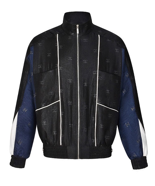 로고 패턴 집업 자켓