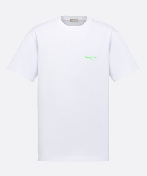 로고 자수 코튼 티셔츠