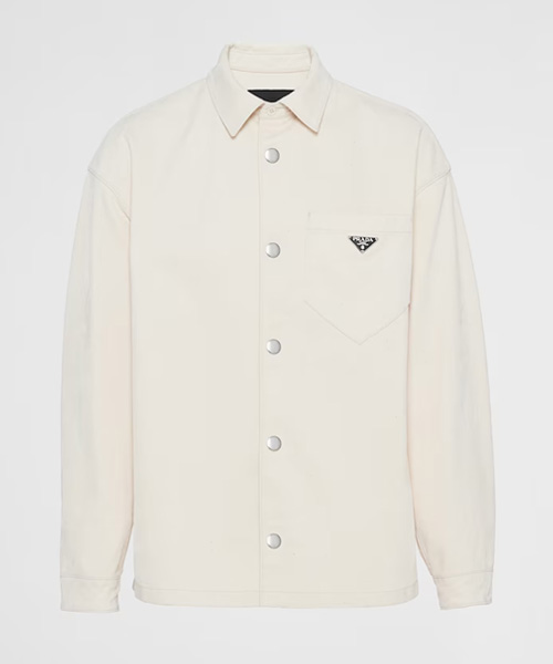 삼각로고 패치 데님 셔츠