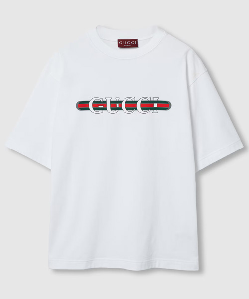 3D 로고 프린트 코튼 티셔츠