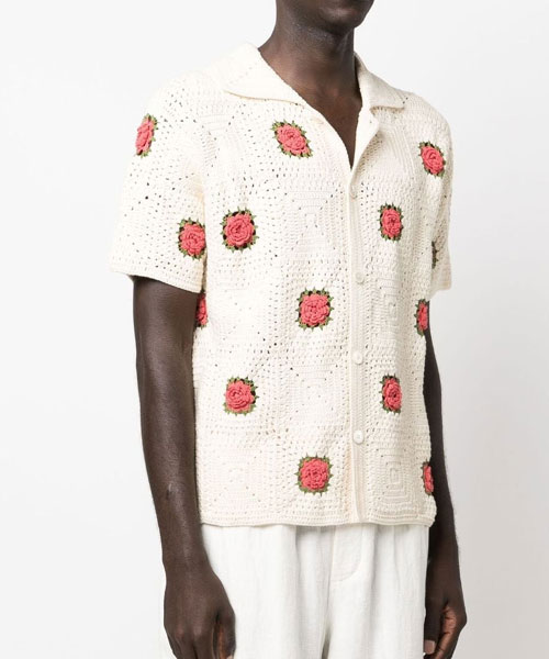 로제트 크로셰 니트 셔츠