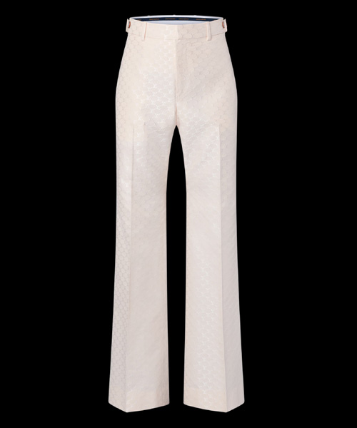 실크 앤드 코튼 블렌드 테일러드 플레어드 팬츠