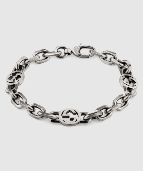 인터로킹 실버 브레이슬릿