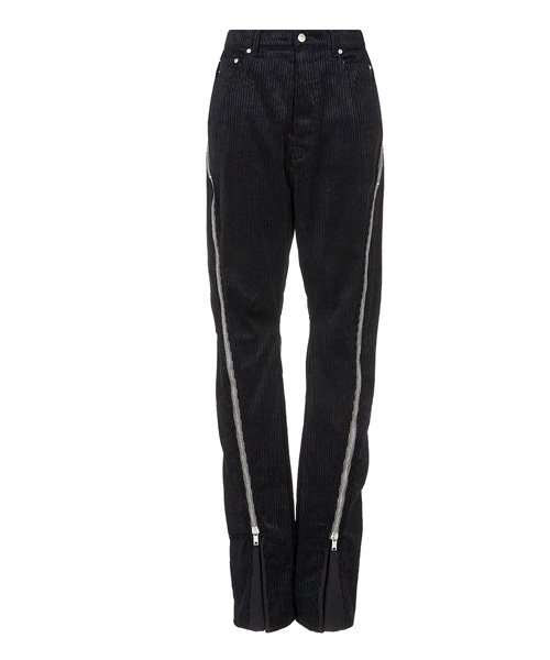 롱 지퍼 슬릿 코듀로이 팬츠