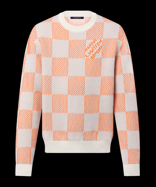 다미에 자카드 코튼 풀오버