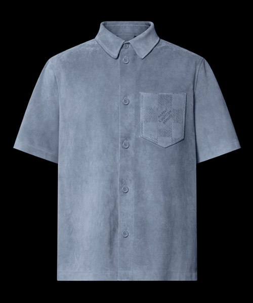 숏 슬리브 스웨이드 오버셔츠