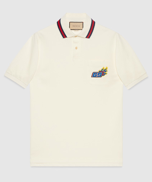 포켓 로고 자수 코튼 폴로셔츠