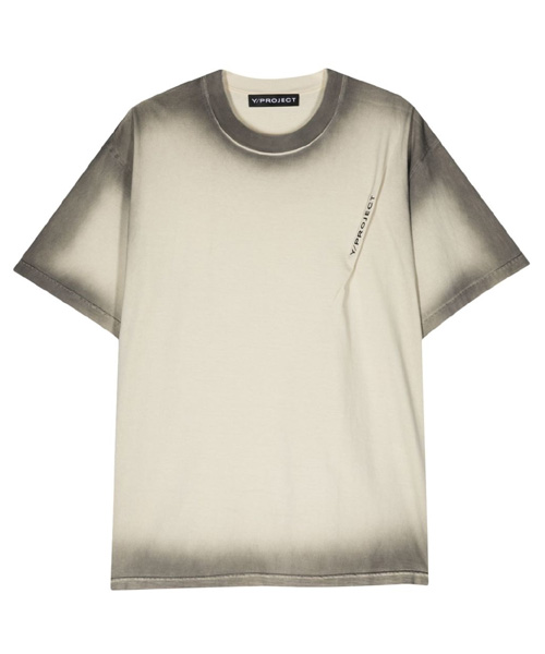 로고 프린트 페이드 티셔츠