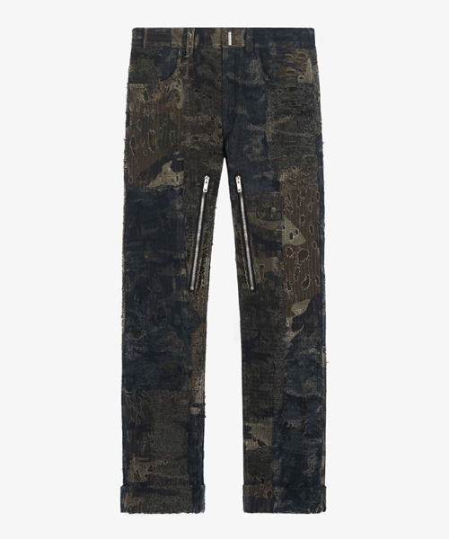 카모플라쥬 프린트 데님 팬츠