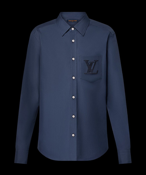 엠브로이더드 롱 슬리브 코튼 셔츠