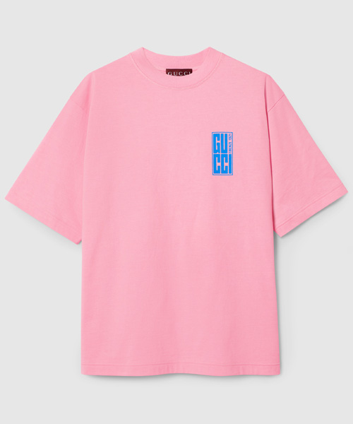 로고 프린트 코튼 티셔츠