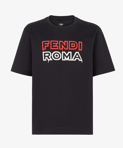 로마 프린트 코튼 티셔츠