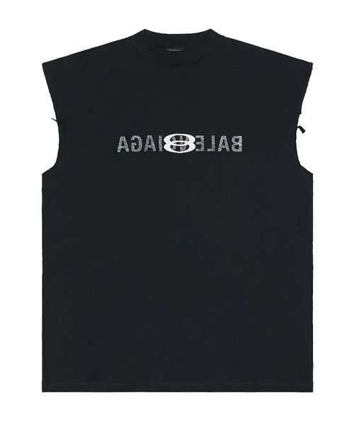 로고 프린트 코튼 나시 티