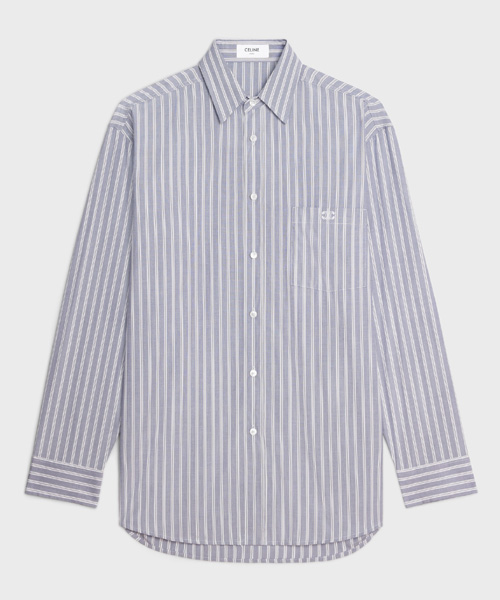 스트라이프 코튼 셔츠