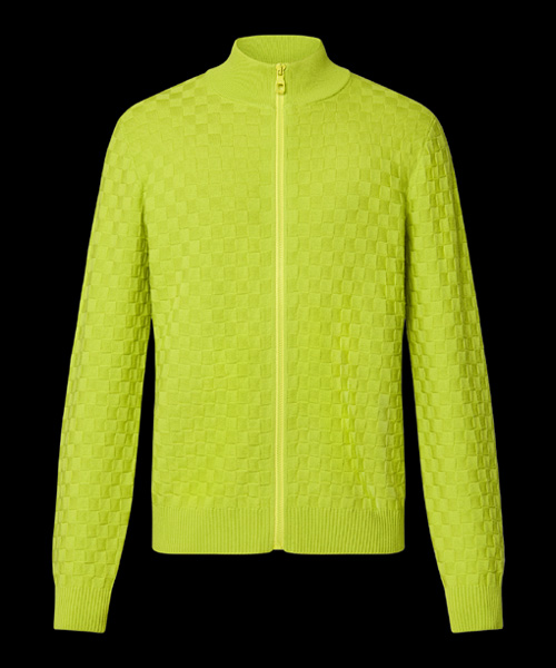 다미에 울 집업 가디건