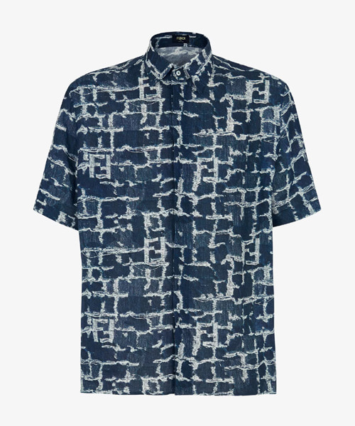 블루 FF 리넨 셔츠