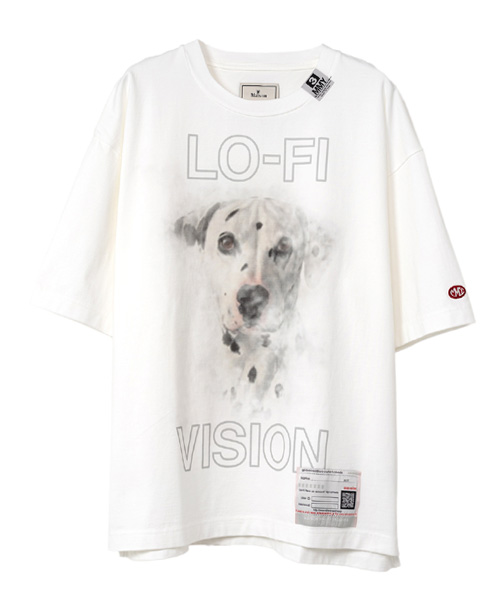 도그 프린트 코튼 티셔츠