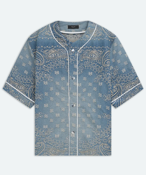 반다나 자카드 베이스볼 셔츠